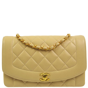 Chanel 1994-1996 Lambskin Medium Diana Shoulder Bag