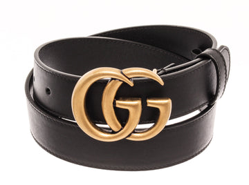 Gucci Black Calfskin Marmont GG Belt