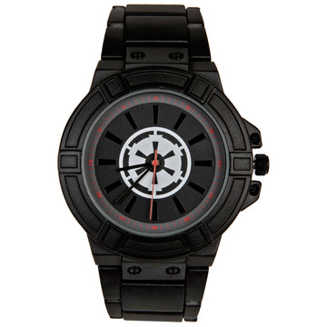 Star Wars Empire Symbol Watch Face with Black Metal Band
