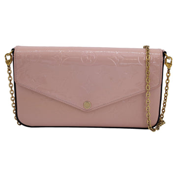 Louis Vuitton Ballerine Monogram Vernis Felicie GM Pochette Bag in Pink high quality Leather