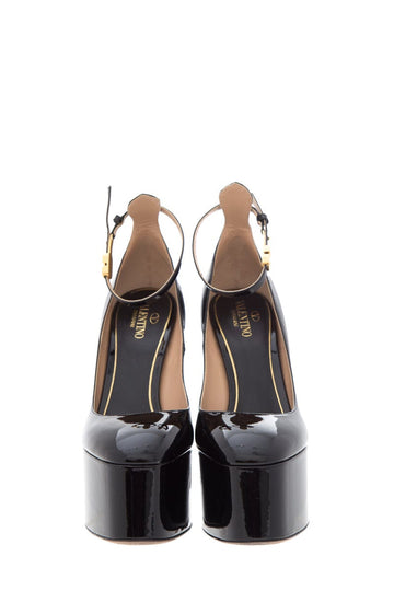 Valentino Garavani Black  Leather Platform Heels SZ 38.5