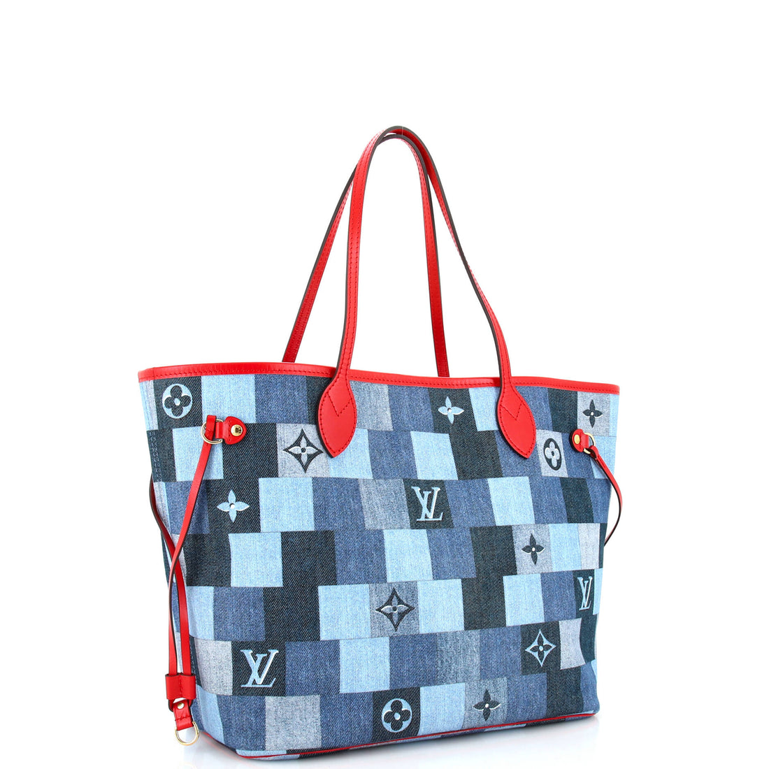 Neverfull Tote Damier and Monogram Patchwork Denim MM