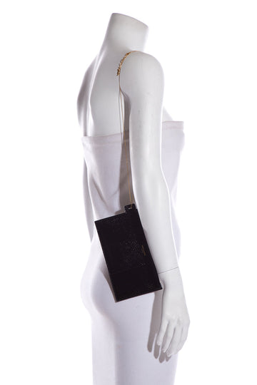 Saint Laurent Black Pouch with Gold Chain