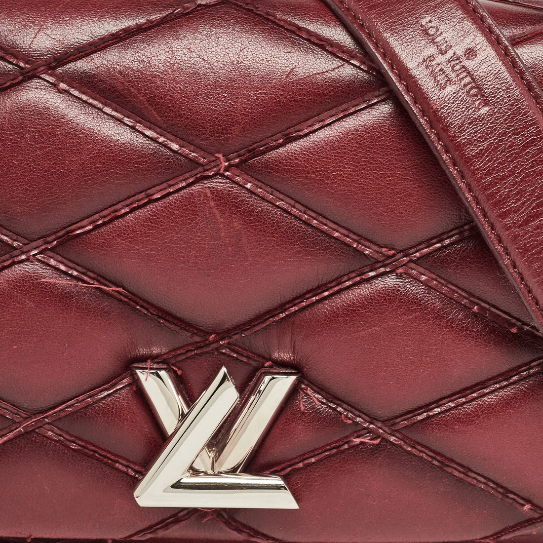 Louis Vuitton Bordeaux Malletage Leather Go-14 Pm Bag