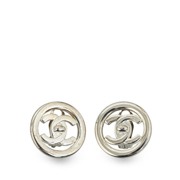 Chanel  Cocono mark Whiteboard Rock Earring Silver Metal  Chanel