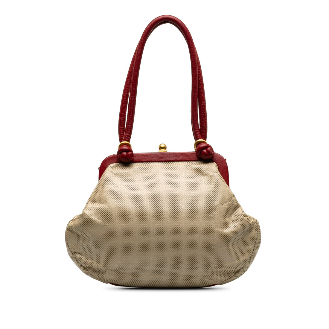 CHANEL Perforated Bow Frame Handbag