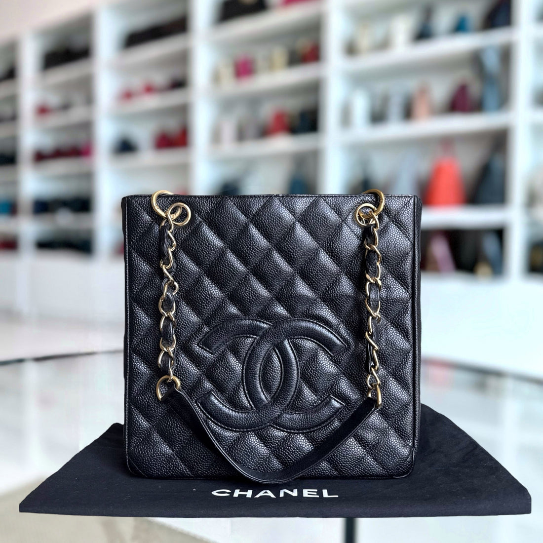 Chanel PST Petite Shopping Tote - Togo/epsom/caviar/clemence/callfskin/cowhide/lambskin Quilted Black Gold Hardware Series 8