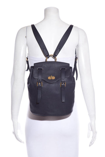Ralph Lauren Collection Navy Leather Backpack