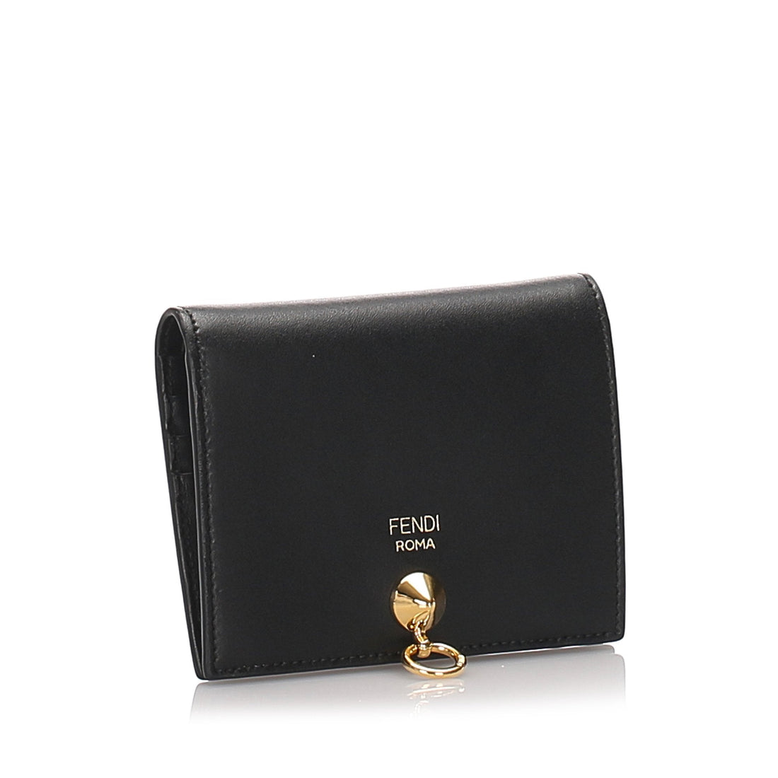 Fendi Black Calf Leather Bifold Wallet Italy