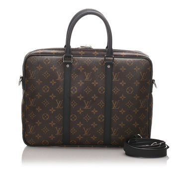 Louis-Vuitton Porte-Documents Voyage PM in Monogram Macassar