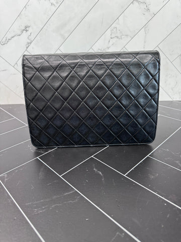 Chanel  Black Lambskin Medium Single Flap