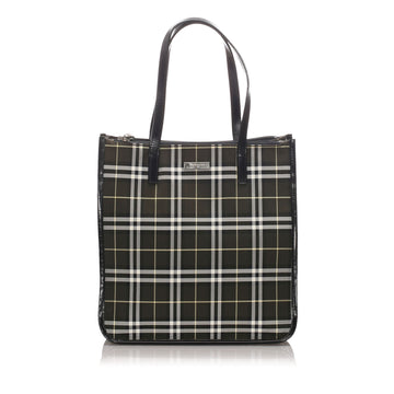 Burberry Black Canvas Fabric Ho Check Tote Bag United Kingdom