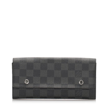Louis-Vuitton Louis Vuitton Damier Graphite Portefeuille Long Modulable Wallet Black