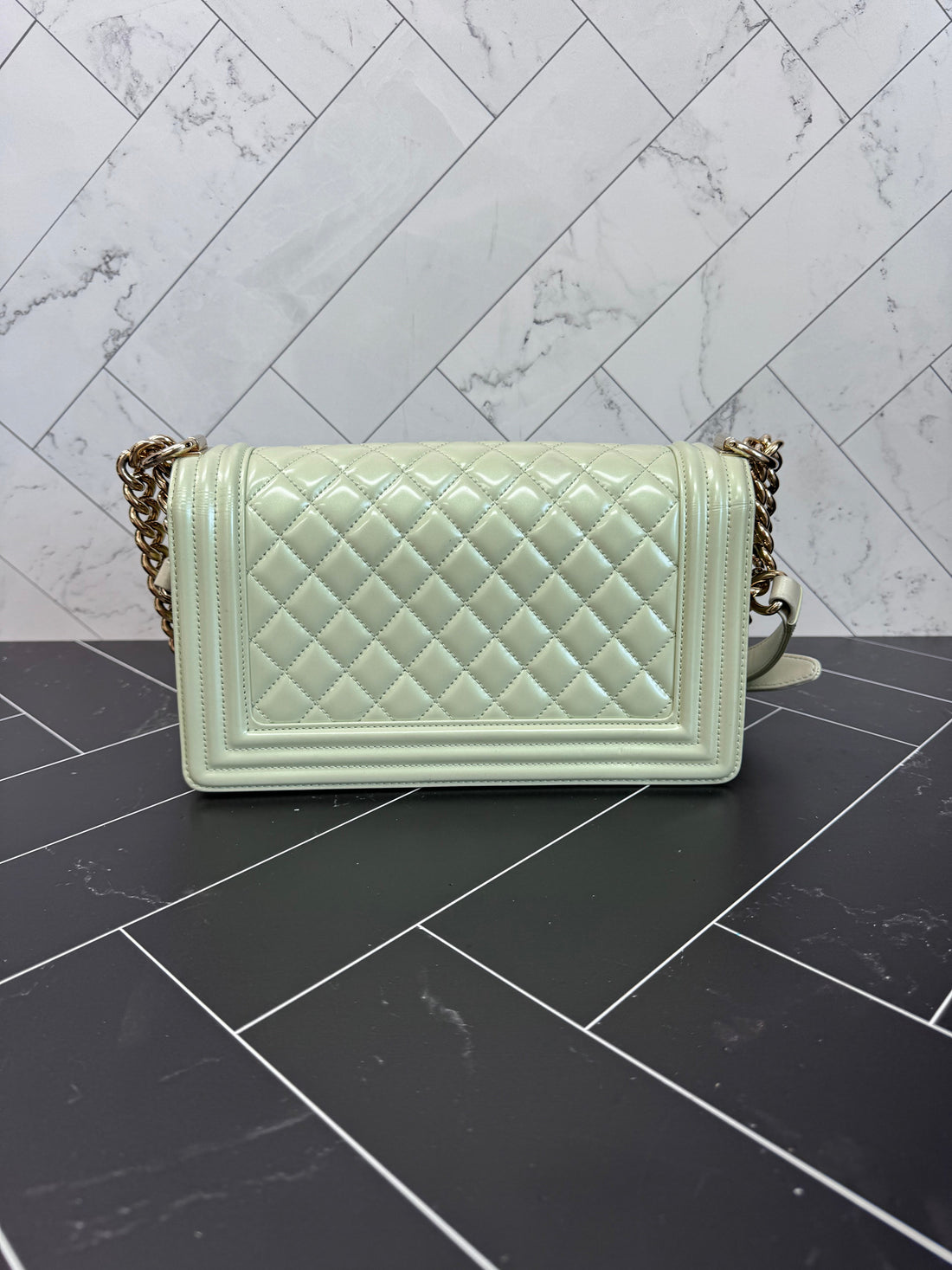 Chanel Mint New 1:1 Rep Leather Medium Boy Bag