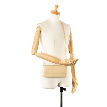 Bottega Veneta Wallet on Chain Beige Intrecciato