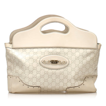 Gucci Guccissima Punch Handbag White