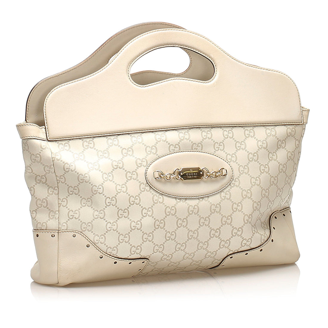 Gucci Guccissima Punch Handbag White