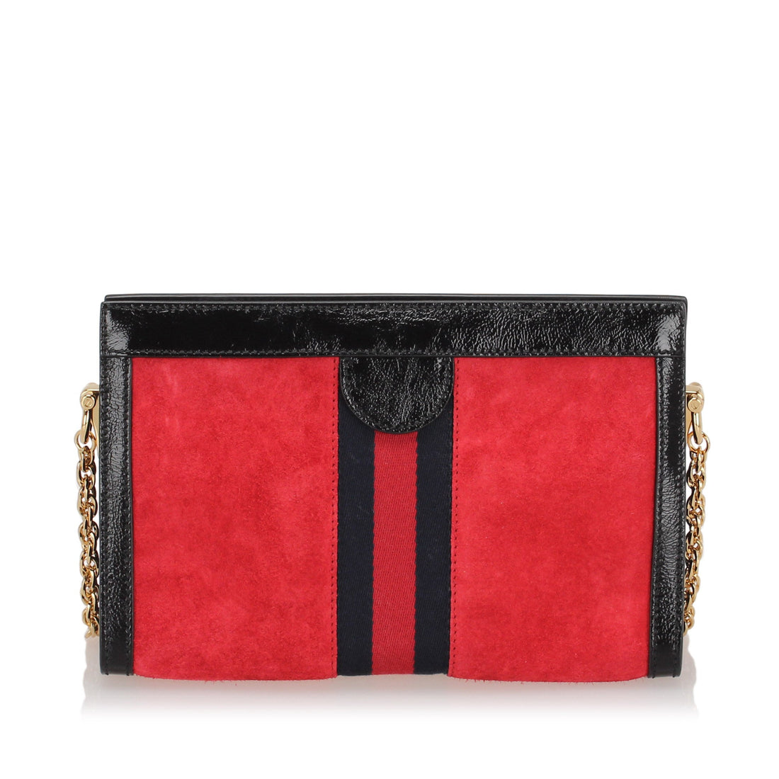 Gucci Small Ophidia Suede Crossbody Bag Red and Black GHW