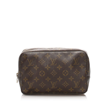 Louis-Vuitton Monogram Trousse Cosmetic Pouch Toilette 23 with Interior Slip Pockets