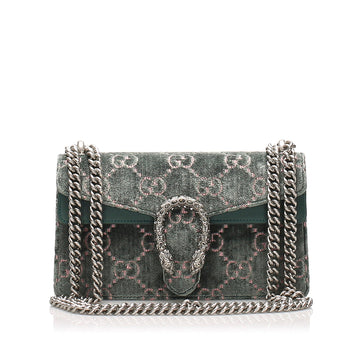 Gucci Blue Green Small GG Velvet Dionysus Shoulder Bag