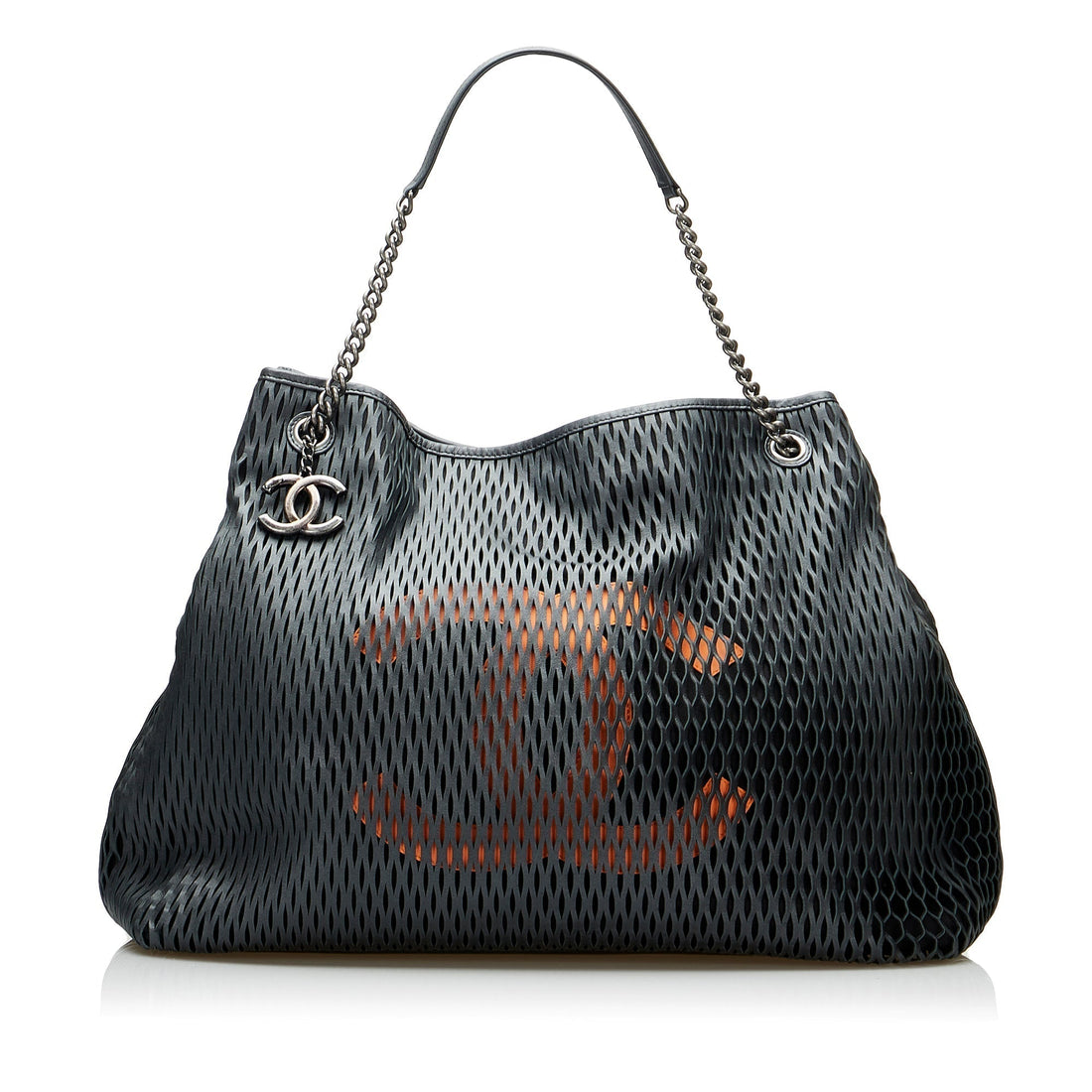 Black Top Quality Chanel CC Perforated Leather Tote Bag