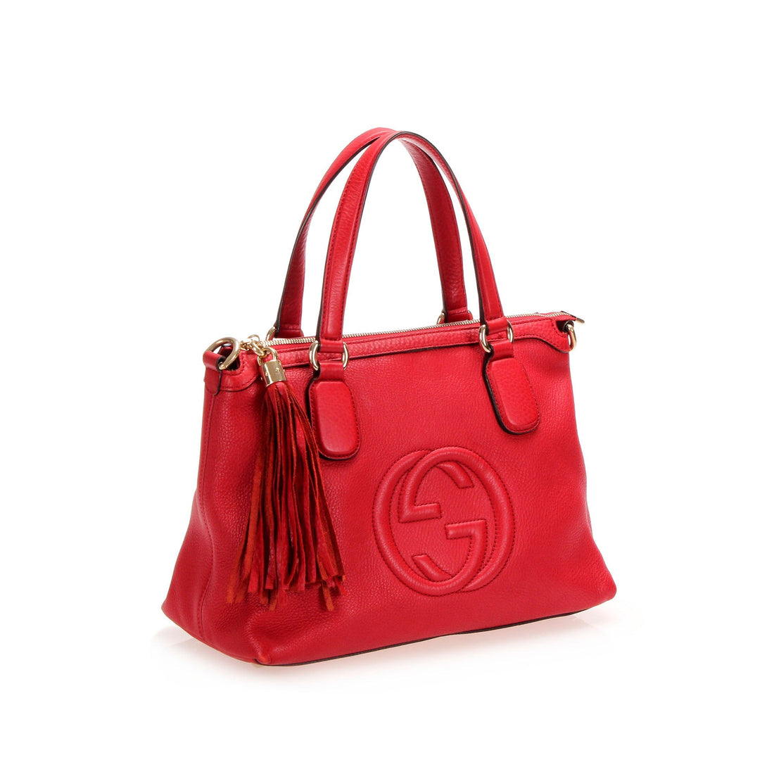 Gucci Soho Working Leather Satchel Red