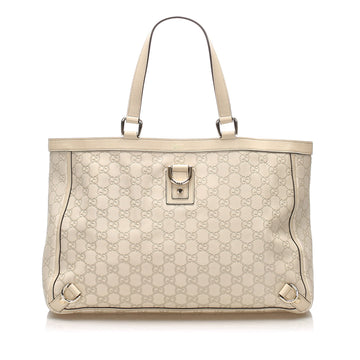 Gucci Gucci Guccissima Abbey D-Ring Tote Bag White