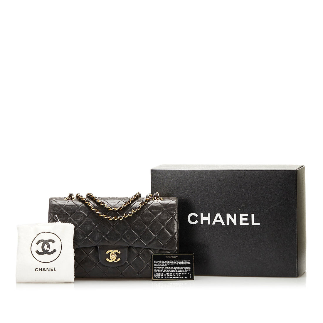 Chanel Medium Classic Lambskin Double Flap Shoulder Bag