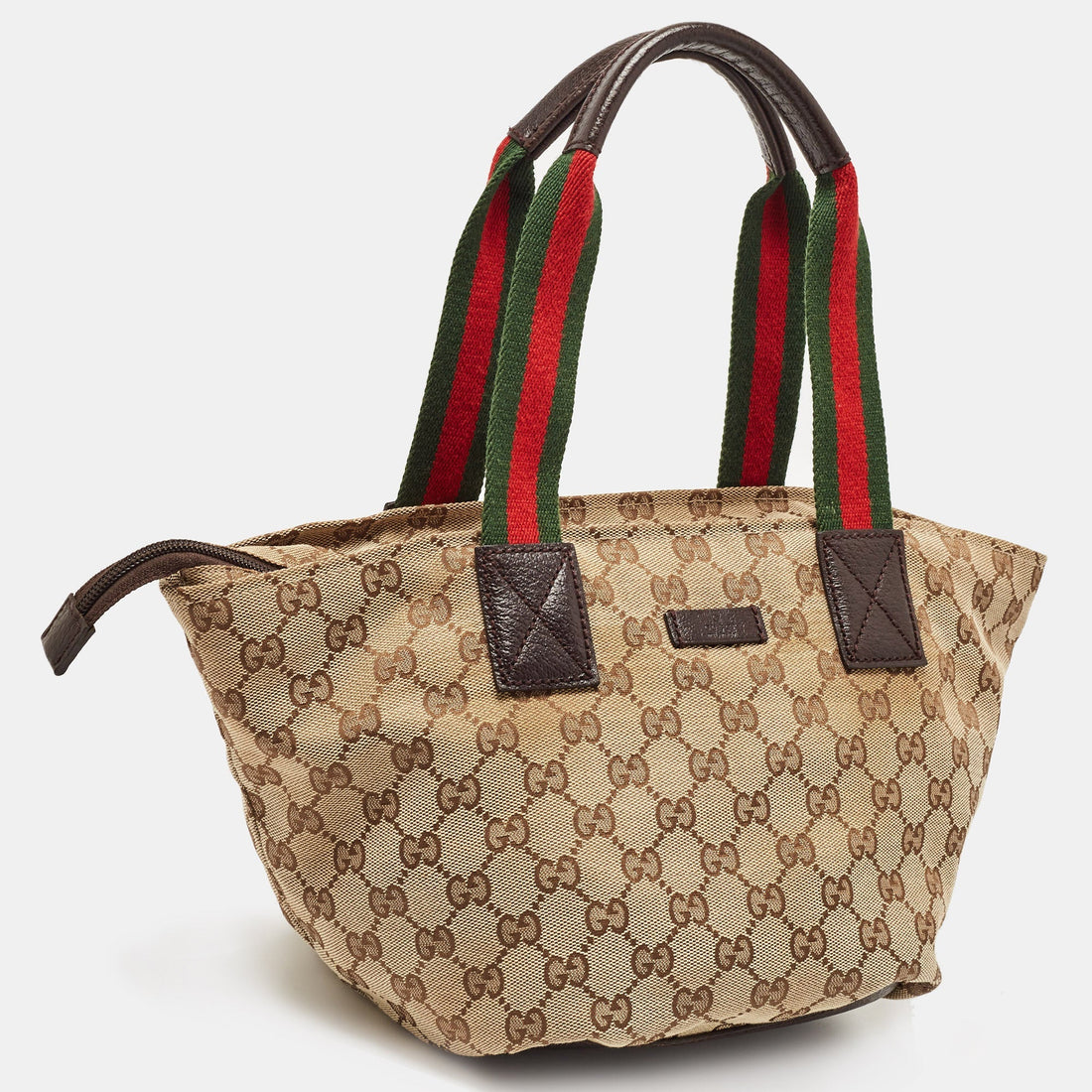 Gucci Brown/beige Gg Canvas And Leather Sherry Line Tote