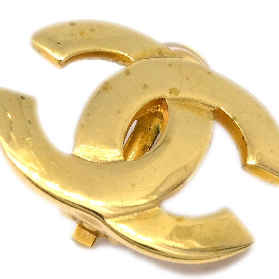 Chanel CC Earrings Clip-On Gold 02P