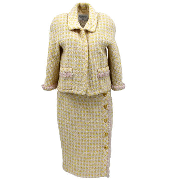 Chanel Setup Suit Jacket Skirt Yellow 28 #42