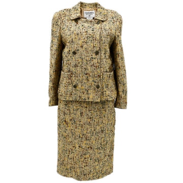 Chanel Setup Suit Jacket Skirt Beige 98A #40