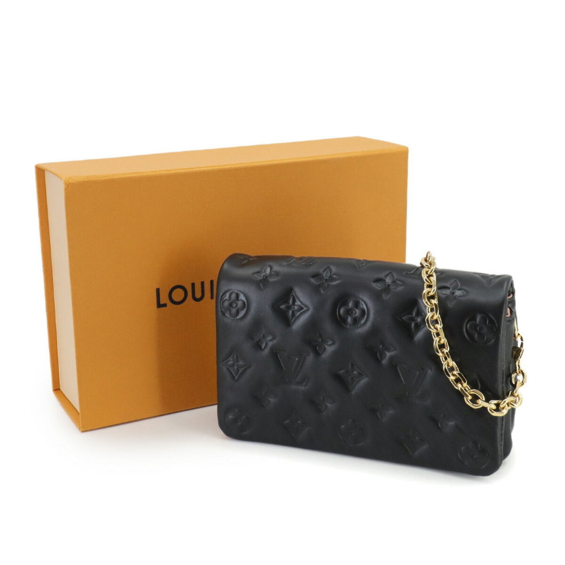 Louis Vuitton  Noir Leather Clutch Bag Pochette