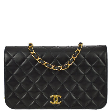 Chanel 1997-1999 Lambskin Pushlock Small Full Flap Bag