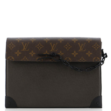 Pochette Voyage Steamer Leather and Monogram Canvas