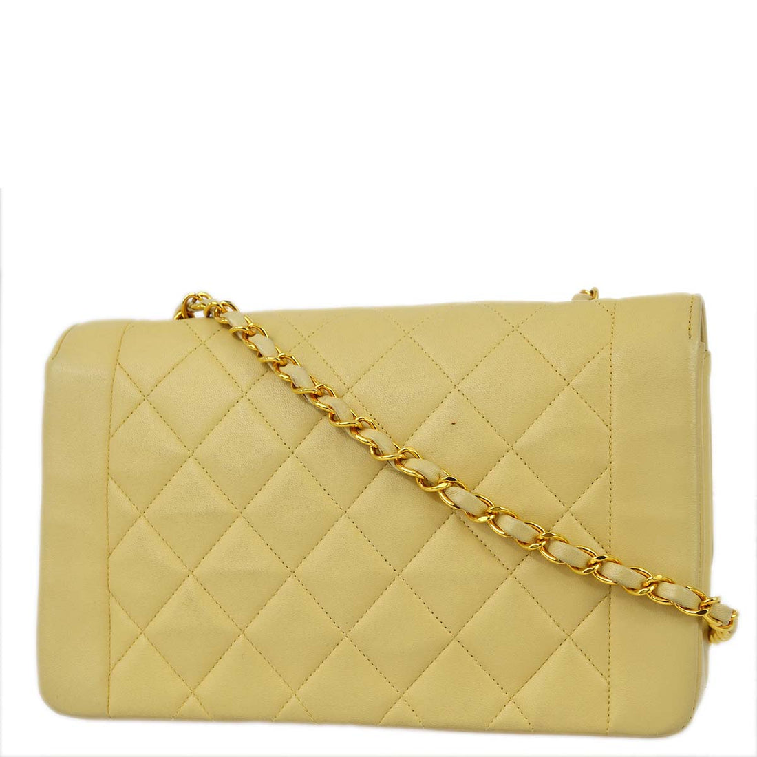 Chanel Beige Lambskin Medium Diana Shoulder Bag