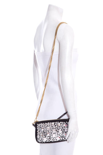 Blumarine Black & Crystal Cross-Body