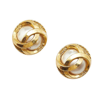 Top Quality Chanel  Pearl Earrings Gold Plated