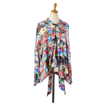 Balenciaga Logo Silk Long Sleeve Shirt Blo