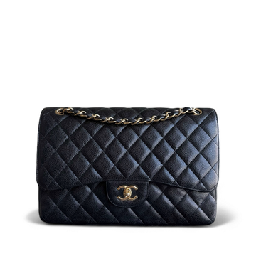 Chanel Classic Flap Jumbo - Togo/epsom/caviar/clemence/callfskin/cowhide/lambskin Double Flap 30CM Quilted Black Gold Hardware Series 15
