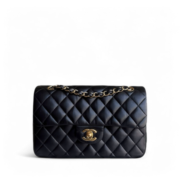 Chanel Classic Flap Small - 23CM Quilted Lambskin Black Gold Hardware Series 16