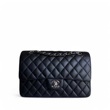 Chanel Classic Flap Medium - Togo/epsom/caviar/clemence/callfskin/cowhide/lambskin 25CM Quilted Black Silver Hardware Series 14