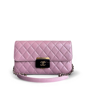 Chanel Beauty Lock Flap - 28CM Quilted Sheetskin  Pink Gold Hardware Series 22
