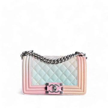 Chanel Boy Small - Rainbow Togo/epsom/caviar/clemence/callfskin/cowhide/lambskin Quilted Silver Hardware Series 25