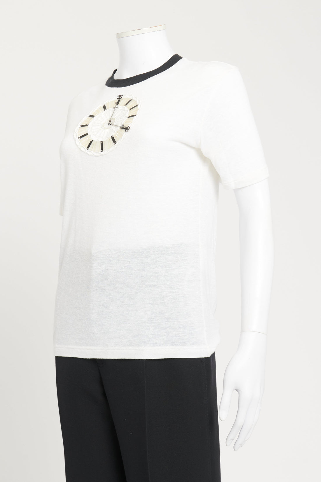 2020 Ivory Clock-Motif  Chanel T-Shirt