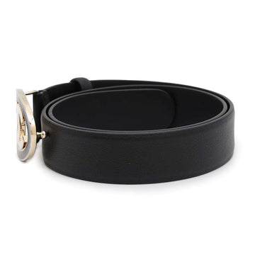 CHANEL CC Logo Belt Size 70 Black/White Leather