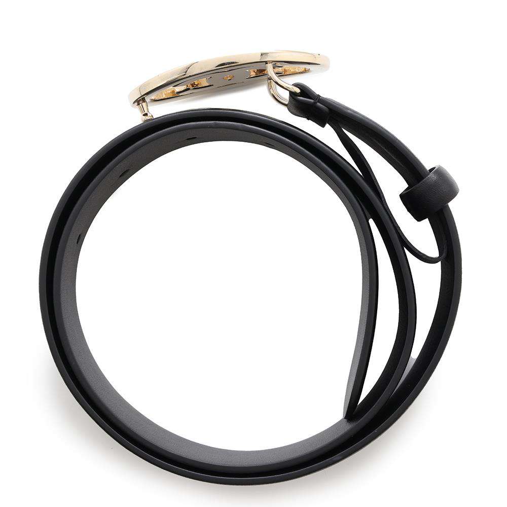 CHANEL CC Logo Belt Size 70 Black/White Leather