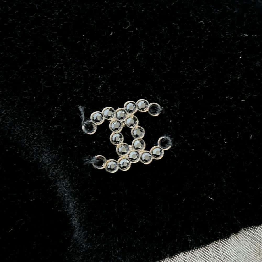 CHANEL Striped CC Logo sweatshirt Size 36 Black/Gray/RedP73405 Cotton96% Polyester4% Rhinestone