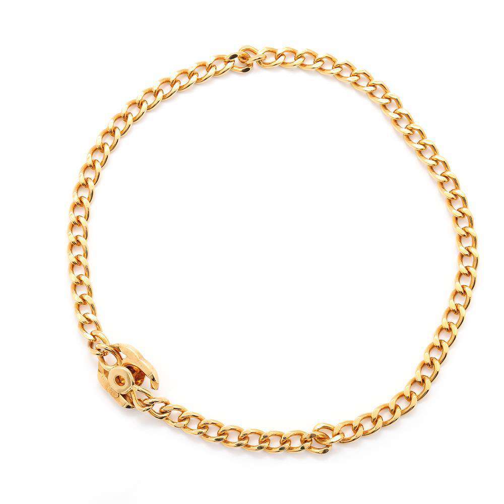 CHANEL CC Logo Turnlock Choker Gold Metal