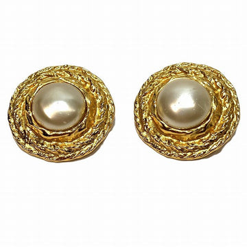 Chanel Faux Pearl Round Earrings